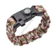 Paracord Bileklik Haki-Beyaz-Bordo 04